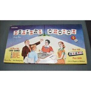 Vintage Transogram Co. 1954 Dealers Choice Quality Edition Board Game Cards USA